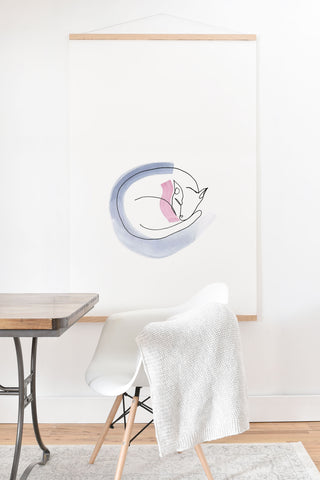 Jacqueline Maldonado Contour Line Cat Art Print And Hanger