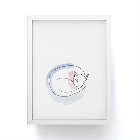 Jacqueline Maldonado Contour Line Cat Framed Mini Art Print