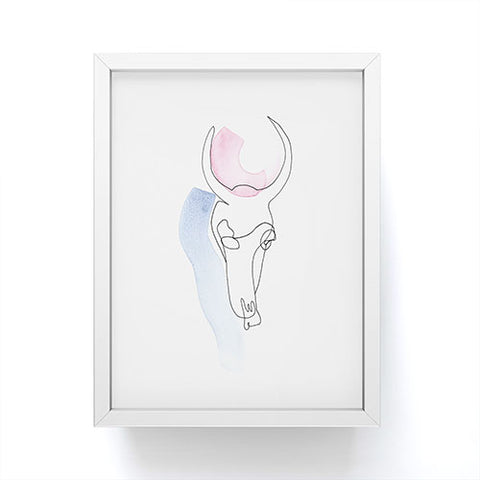 Jacqueline Maldonado Contour Line Skull Framed Mini Art Print