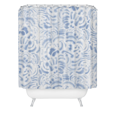 Jacqueline Maldonado Dye Curves Soft Blue Shower Curtain