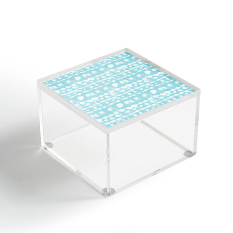 Jacqueline Maldonado Dye Dot Stripe Aqua Acrylic Box