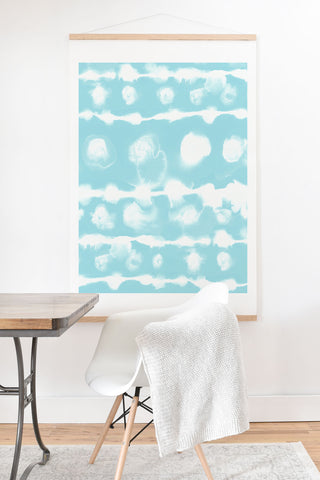 Jacqueline Maldonado Dye Dot Stripe Aqua Art Print And Hanger