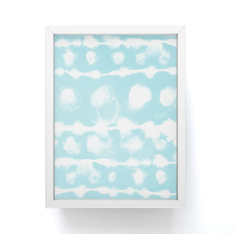 Jacqueline Maldonado Dye Dot Stripe Aqua Framed Mini Art Print