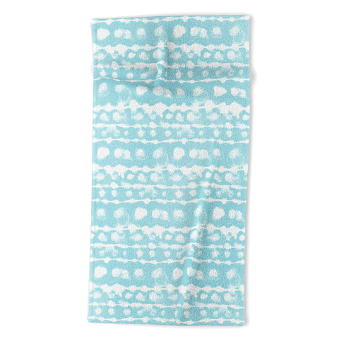 Jacqueline Maldonado Dye Dot Stripe Aqua Beach Towel