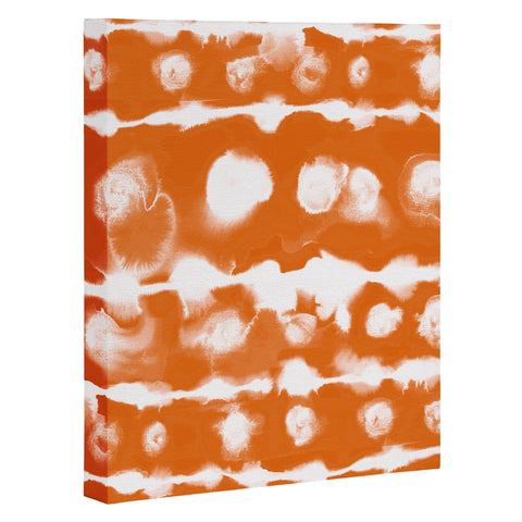 Jacqueline Maldonado Dye Dot Stripe Orange Art Canvas