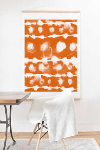 Jacqueline Maldonado Dye Dot Stripe Orange Art Print And Hanger