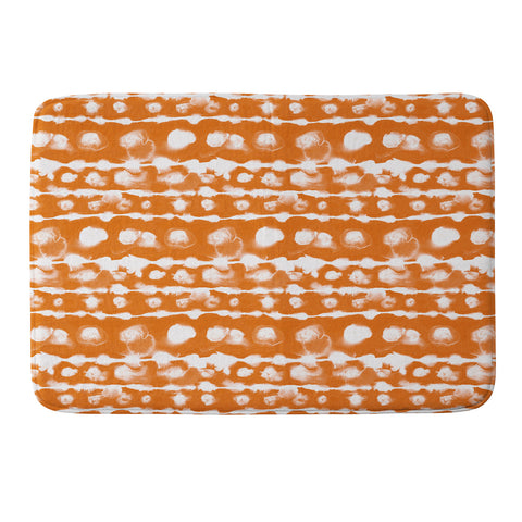 Jacqueline Maldonado Dye Dot Stripe Orange Memory Foam Bath Mat