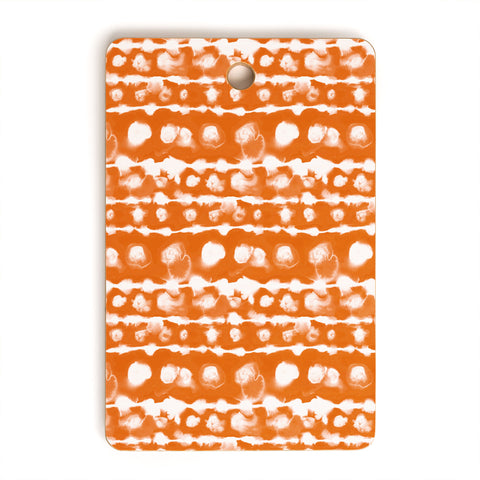 Jacqueline Maldonado Dye Dot Stripe Orange Cutting Board Rectangle
