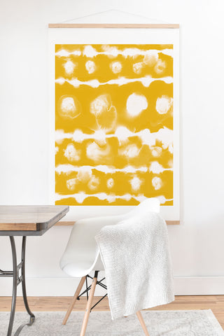 Jacqueline Maldonado Dye Dot Stripe Yellow Art Print And Hanger