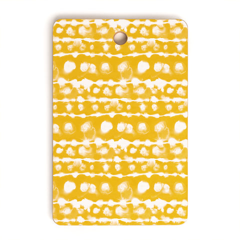 Jacqueline Maldonado Dye Dot Stripe Yellow Cutting Board Rectangle