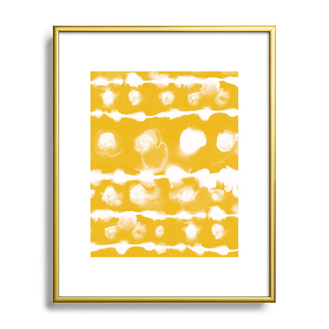 Jacqueline Maldonado Dye Dot Stripe Yellow Metal Framed Art Print