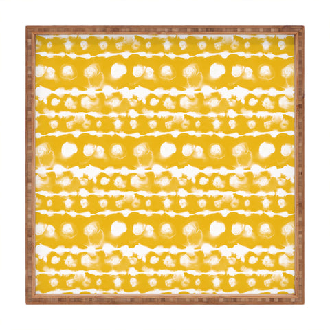 Jacqueline Maldonado Dye Dot Stripe Yellow Square Tray