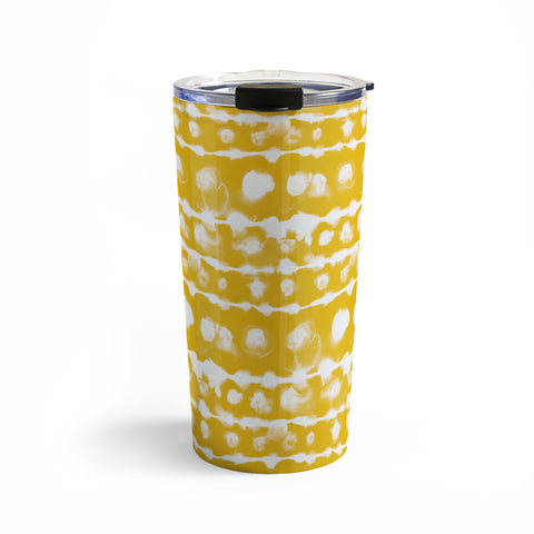 Jacqueline Maldonado Dye Dot Stripe Yellow Travel Mug