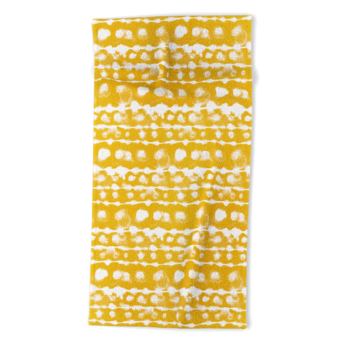 Jacqueline Maldonado Dye Dot Stripe Yellow Beach Towel