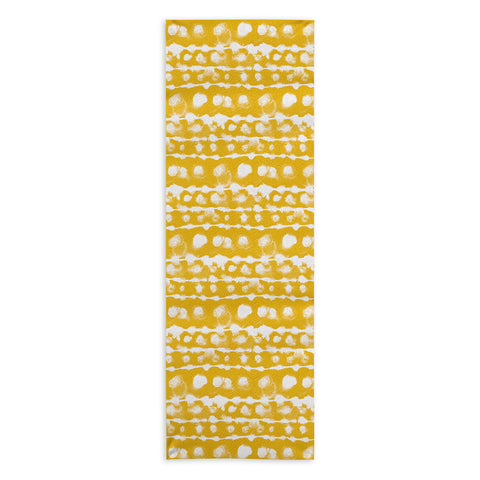 Jacqueline Maldonado Dye Dot Stripe Yellow Yoga Towel