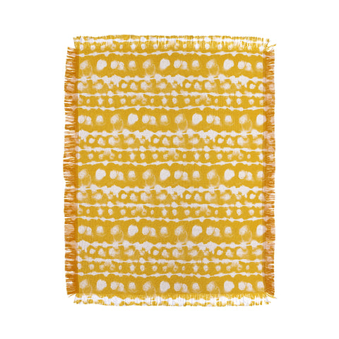 Jacqueline Maldonado Dye Dot Stripe Yellow Throw Blanket