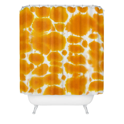 Jacqueline Maldonado Dye Dots Turmeric Shower Curtain