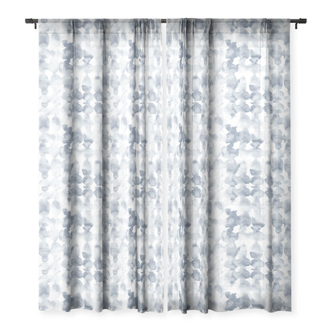 Jacqueline Maldonado Dye Ovals Bue Fog Sheer Window Curtain