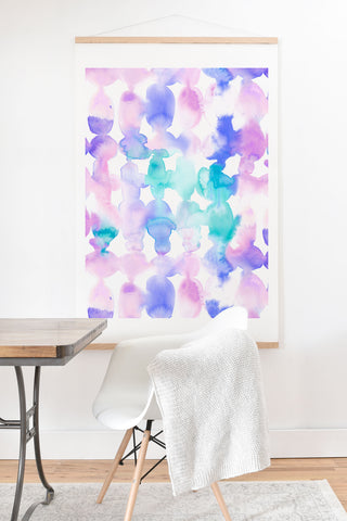 Jacqueline Maldonado Dye Ovals Pink Turquoise Art Print And Hanger