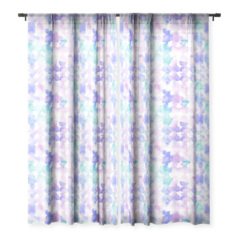 Jacqueline Maldonado Dye Ovals Pink Turquoise Sheer Window Curtain