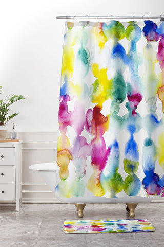 Jacqueline Maldonado Dye Ovals Vibrant Shower Curtain And Mat