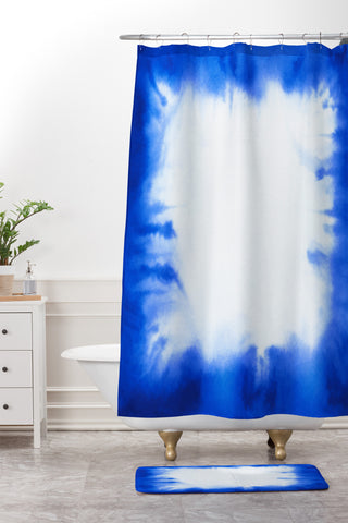 Jacqueline Maldonado Edge Dye Blue Shower Curtain And Mat