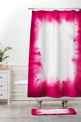 Jacqueline Maldonado Edge Dye Fuchsia Shower Curtain And Mat