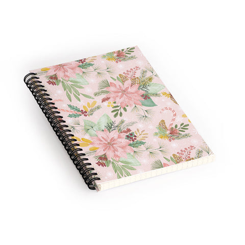 Jacqueline Maldonado Festive Floral Blush Pink Spiral Notebook