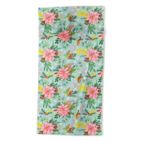 Jacqueline Maldonado Festive Floral bright Beach Towel