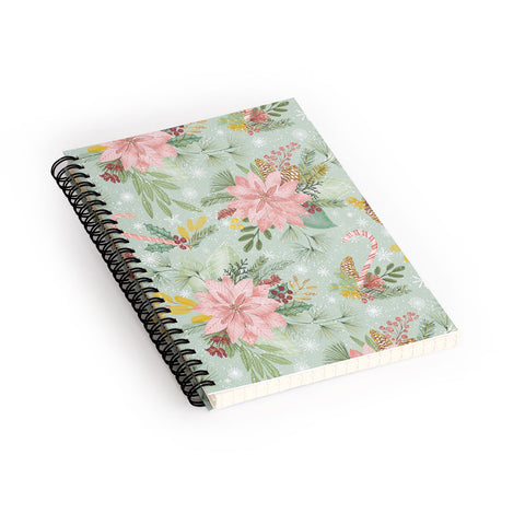 Jacqueline Maldonado Festive Floral Green Spiral Notebook