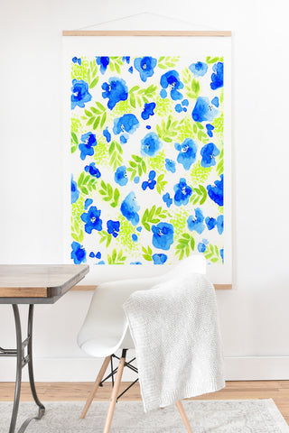 Jacqueline Maldonado Floret Blue Art Print And Hanger