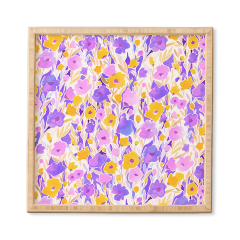 Jacqueline Maldonado Flower Field Lilac Yellow Framed Wall Art