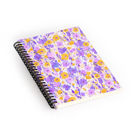 Jacqueline Maldonado Flower Field Lilac Yellow Spiral Notebook