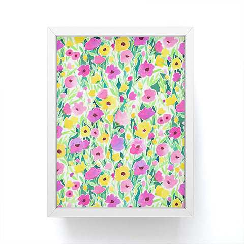 Jacqueline Maldonado Flower Field Pink Yellow Framed Mini Art Print