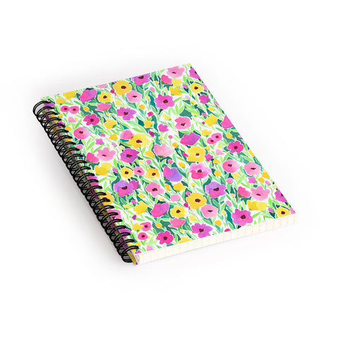 Jacqueline Maldonado Flower Field Pink Yellow Spiral Notebook