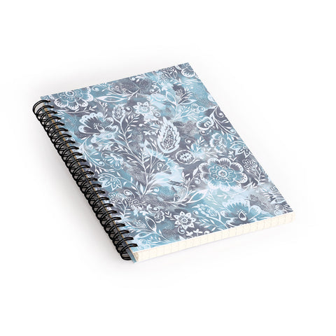 Jacqueline Maldonado Folk Floral Grey Spiral Notebook