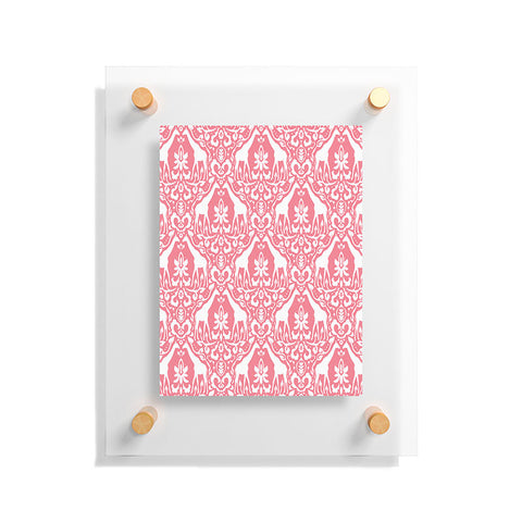 Jacqueline Maldonado Giraffe Damask Salmon Pink Floating Acrylic Print