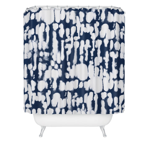 Jacqueline Maldonado Inky Inverse Dark Blue Shower Curtain