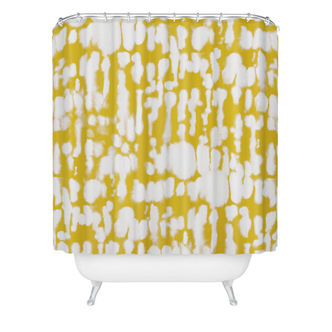 Jacqueline Maldonado Inky Inverse Yellow Shower Curtain