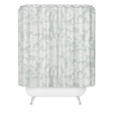 Jacqueline Maldonado Inverse Ice Dye Green Tea Shower Curtain
