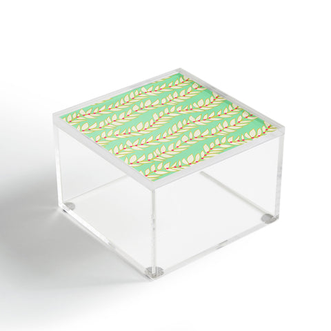 Jacqueline Maldonado Leaf Dot Stripe Mint Acrylic Box