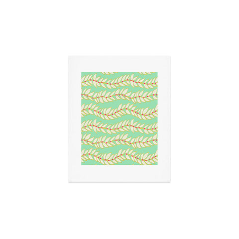 Jacqueline Maldonado Leaf Dot Stripe Mint Art Print