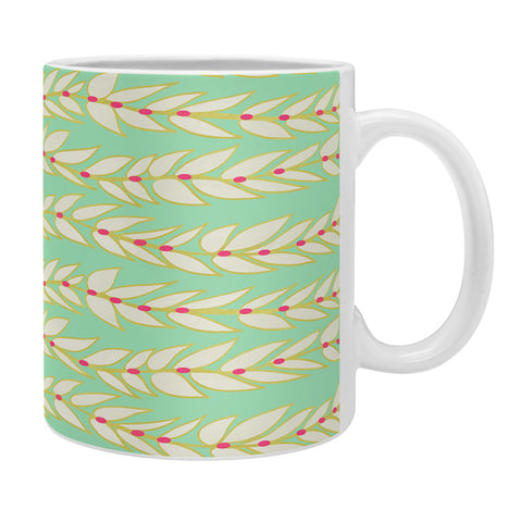 Jacqueline Maldonado Leaf Dot Stripe Mint Coffee Mug