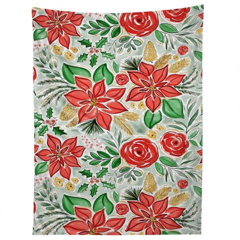 Jacqueline Maldonado Lively Christmas Floral Tapestry