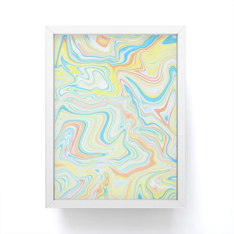 Jacqueline Maldonado Love Spell Marble Yellow Aqua Framed Mini Art Print