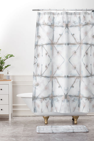 Jacqueline Maldonado Manifest Pink Blue Shower Curtain And Mat
