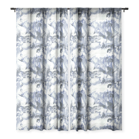 Jacqueline Maldonado Marble Mist Blue Sheer Window Curtain