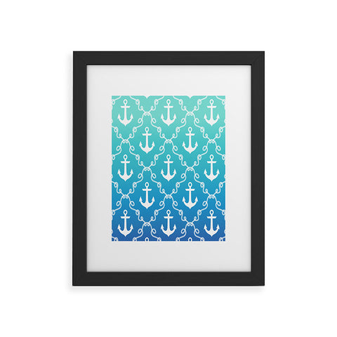 Jacqueline Maldonado Nautical Knots Ombre Blue Framed Art Print