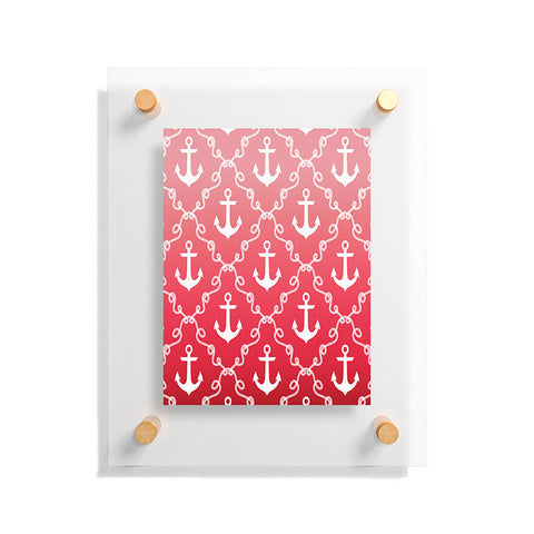 Jacqueline Maldonado Nautical Knots Ombre Red Floating Acrylic Print
