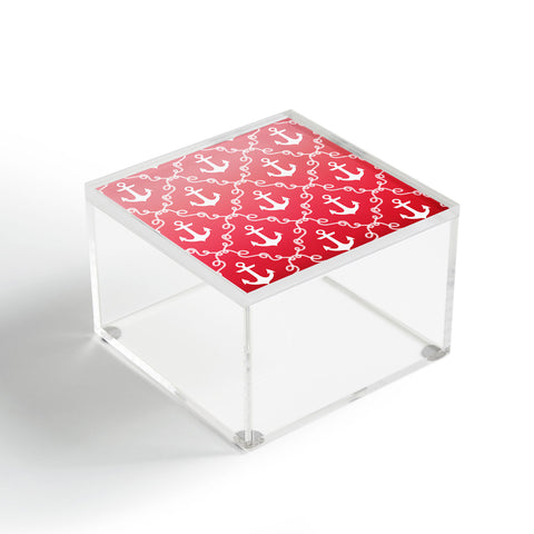 Jacqueline Maldonado Nautical Knots Ombre Red Acrylic Box